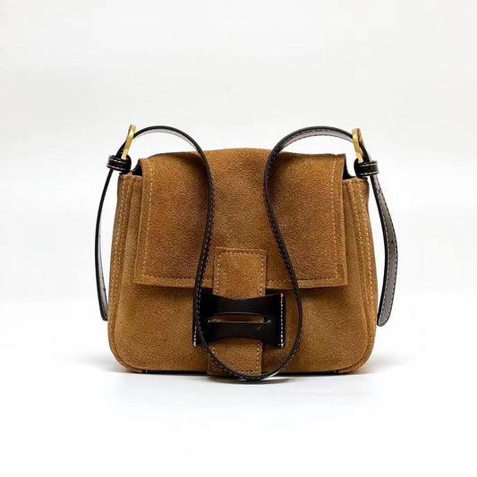 Dull Polish Genuine Leather Shoulder Messenger Bag