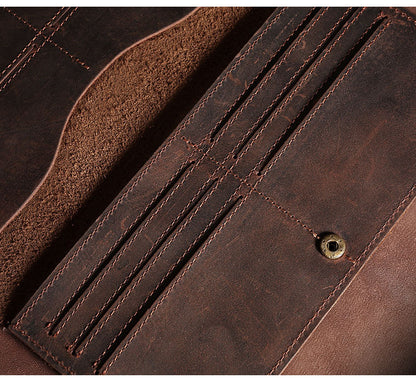 Horse Long Wallet Genuine Leather Hand-held Men's Card Holder