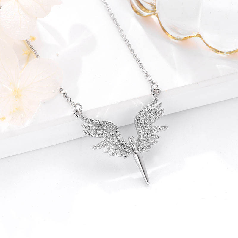 Angel Wings Stainless Steel Necklace Set