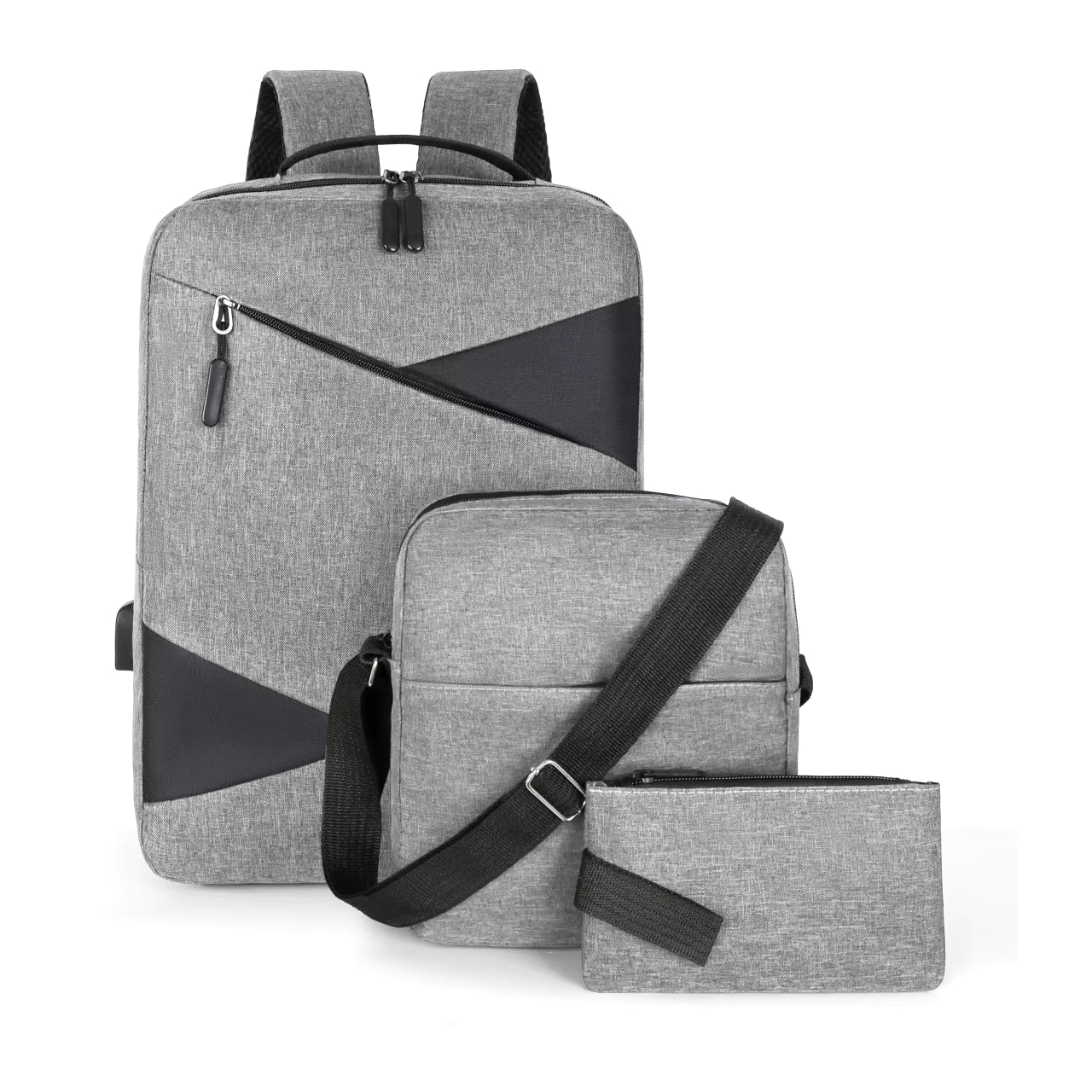 New Business Commute Business Trip Computer Backpack Men's Three-piece Set
