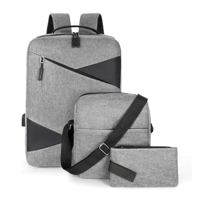 New Business Commute Business Trip Computer Backpack Men's Three-piece Set