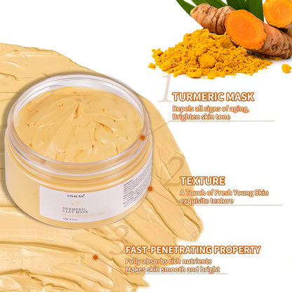 LIYALAN Turmeric Clay Mask Vitamin C Facial Mask Skin Care for Acne & Dark Spots
