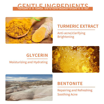 LIYALAN Turmeric Clay Mask Vitamin C Facial Mask Skin Care for Acne & Dark Spots