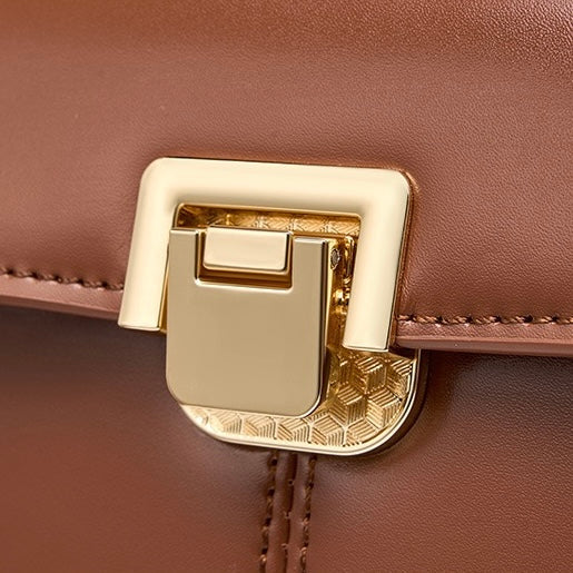 Women's Leather Vachette Clasp Portable Shoulder Bag