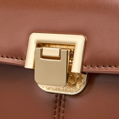 Women's Leather Vachette Clasp Portable Shoulder Bag