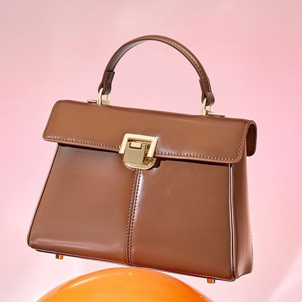 Women's Leather Vachette Clasp Portable Shoulder Bag