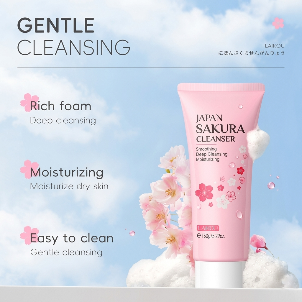 LAIKOU Organic Japan Sakura Facial Cleanser