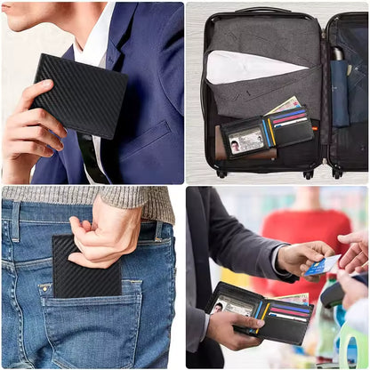 Men's Anti-magnetic Thin Wallet Special Carbon Fiber Dollar Multi Card Slot Wallet
