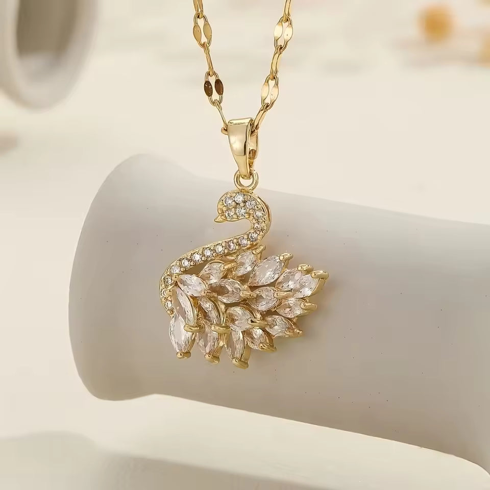 Swan Zircon Pendant