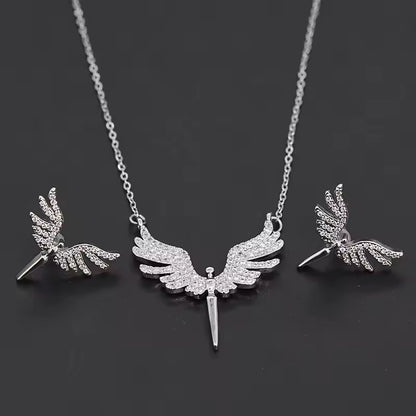 Angel Wings Stainless Steel Necklace Set