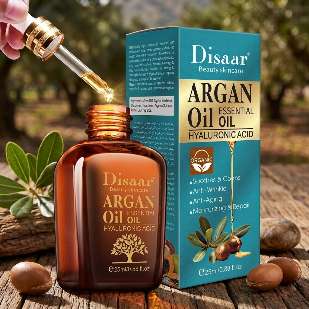 لوشن الوجه بزيت الأرغان المغربي، زيت مرطب ومفتح للبشرة
