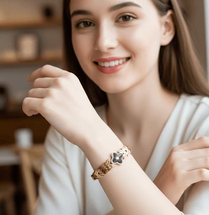 Black Petal Leaf Bangle