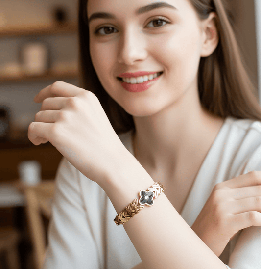 Black Petal Leaf Bangle