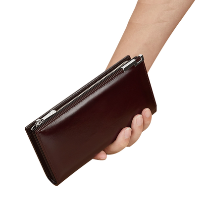 Cash Bag Cowhide Wallet Large Capacity