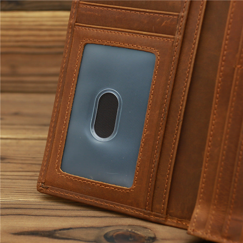 Pure First Layer Cowhide Retro Wallet