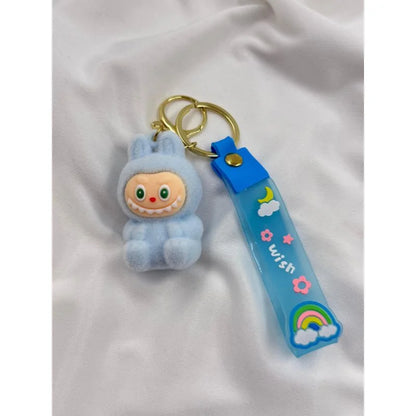Labubu - Wish & Fuzz Rainbow Wrist‑Strap Keychain