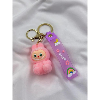 Labubu - Wish & Fuzz Rainbow Wrist‑Strap Keychain