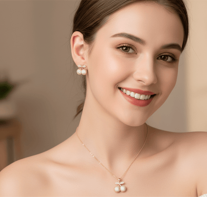 Cherry Sparkle Crystal Jewelry Set