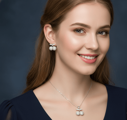 Cherry Sparkle Crystal Jewelry Set