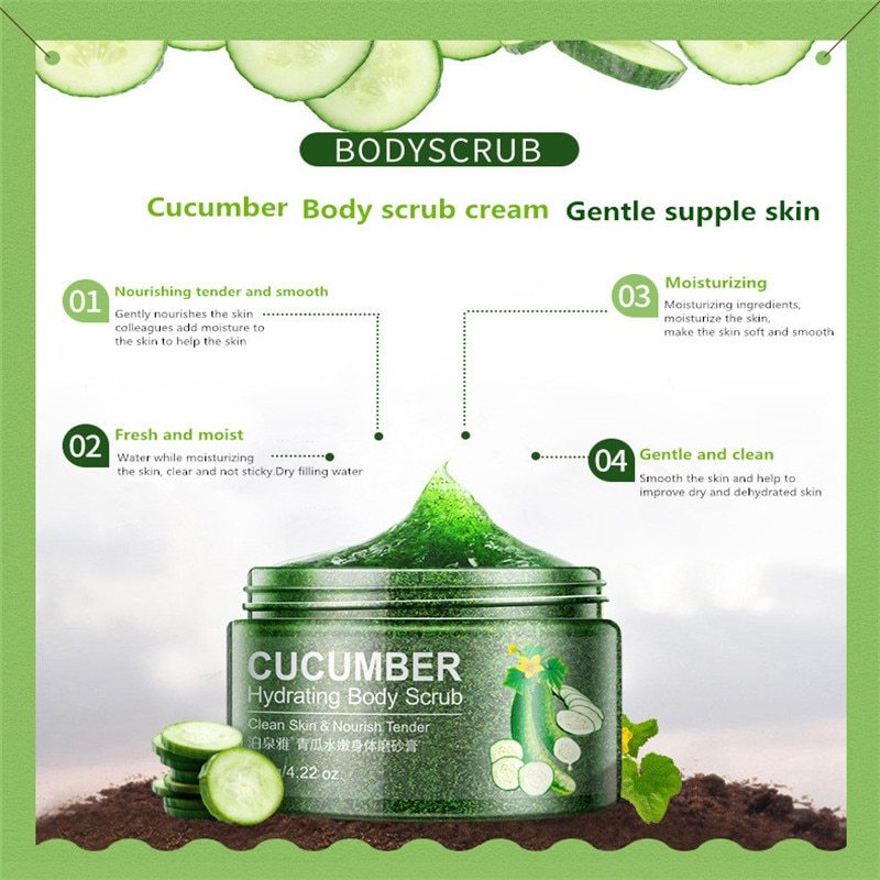 Almond & Cucumber Bright Skin and Body Moisturizing Scrub