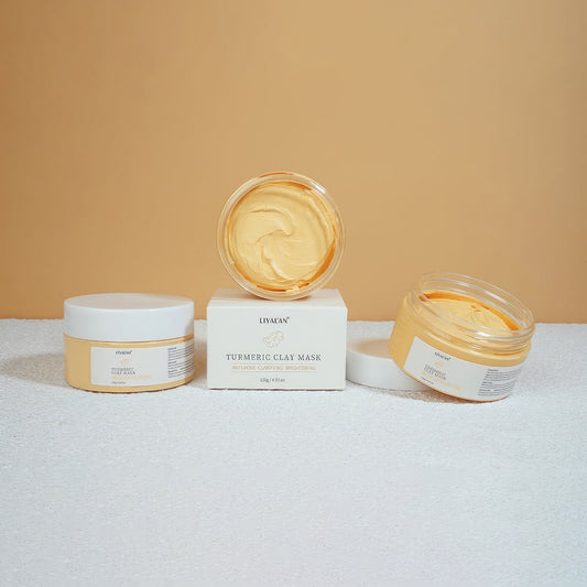 LIYALAN Turmeric Clay Mask Vitamin C Facial Mask Skin Care for Acne & Dark Spots