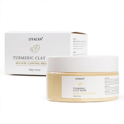 LIYALAN Turmeric Clay Mask Vitamin C Facial Mask Skin Care for Acne & Dark Spots
