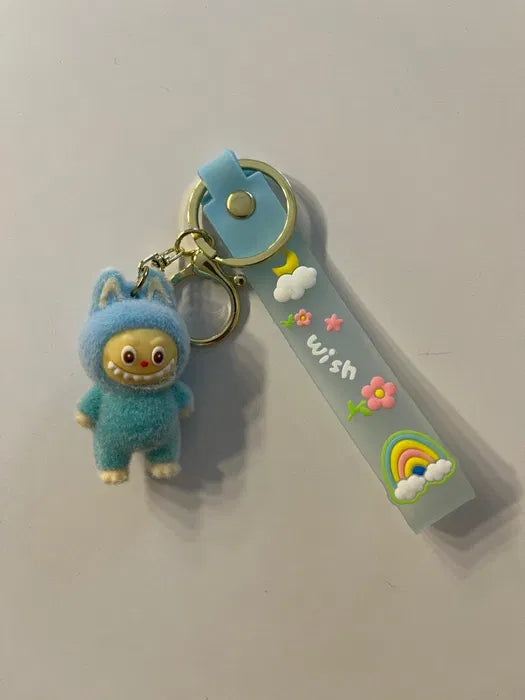 Labubu - Wish & Fuzz Rainbow Wrist‑Strap Keychain