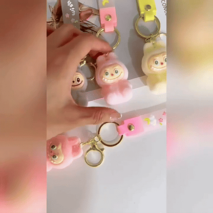 Labubu - Wish & Fuzz Rainbow Wrist‑Strap Keychain