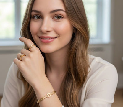 Modern Cross-Bar Zirconia Bangle Set