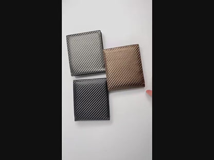 Carbon Fiber Wallet Men's Card Holder One-Piece Zipper