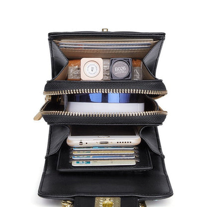 Women's Leather Mini Women's Bag Classic Mobile Phone Bag Messenger Bag