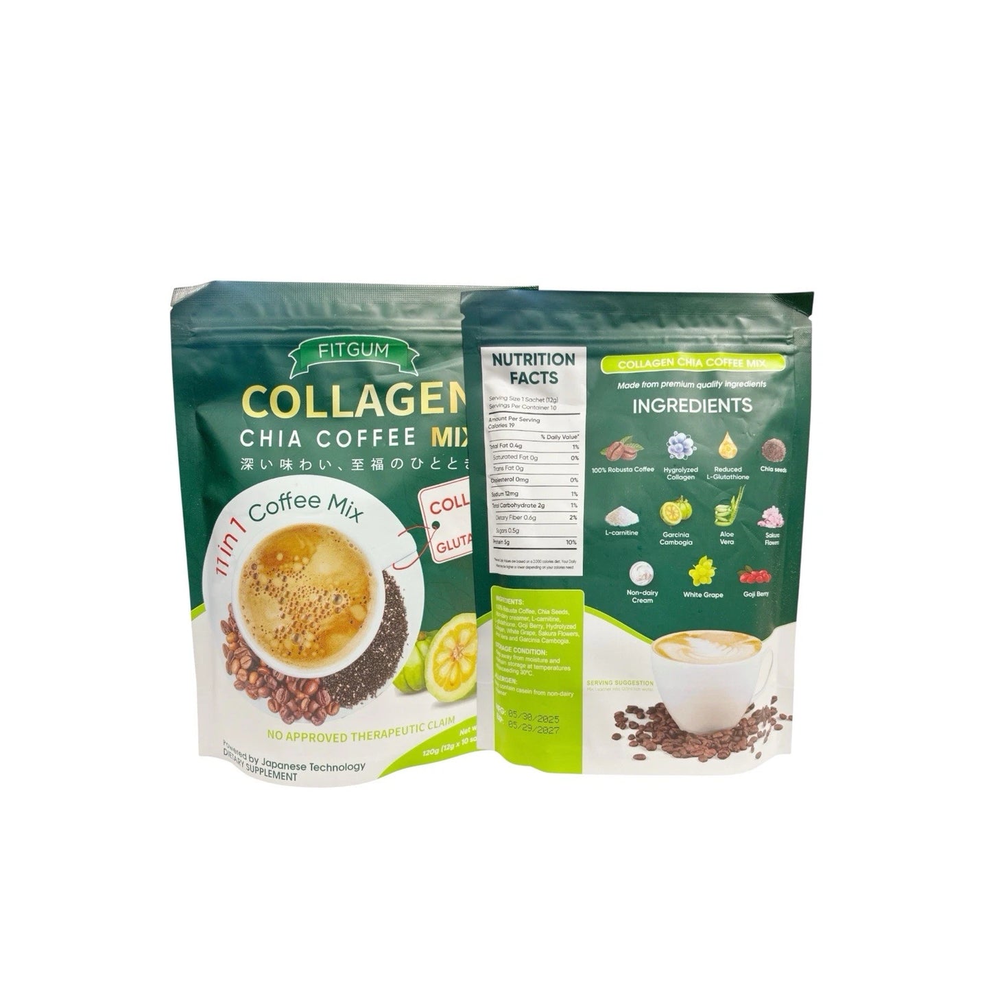 Fitgum - Collagen Chia Coffee Mix (Original)